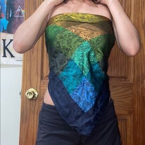 Multi color scarf top